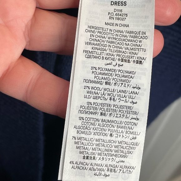 Boden Eleanor Fair Isle Dress Nordic Alpaca/Wool Blend Knit in Navy Sparkle 10R - Picture 15 of 16